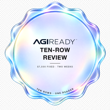 The AGI READY seal for the Ten-Row Review
